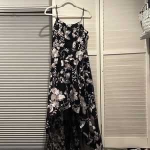 Floral Embroidery High Low Gown